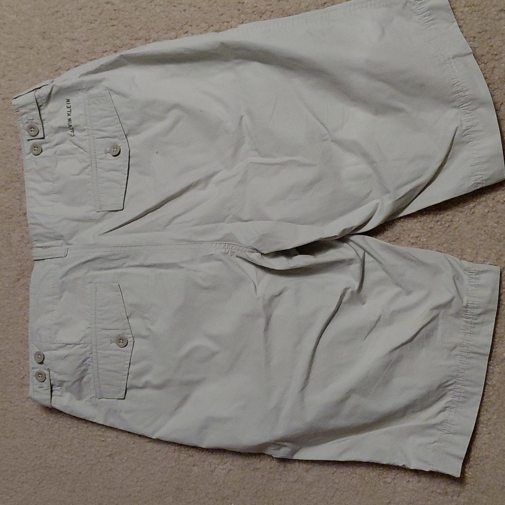 Calvin Klein Light Gray Flat Front Shorts